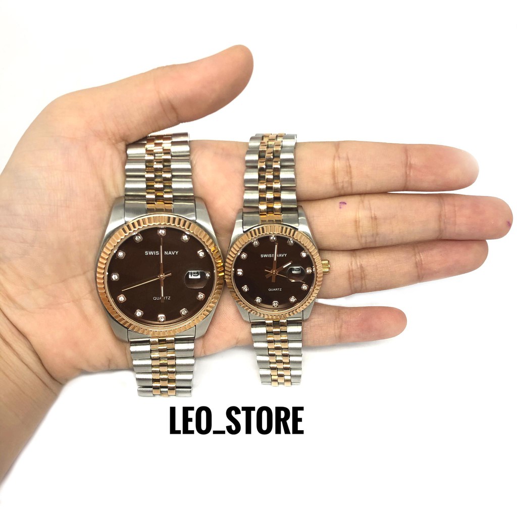 JAM TANGAN COUPLE SWISS NAVY ORIGINAL A1 (SN 8348M) DILENGKAPI TANGGAL READY WARNA KOMBINASI