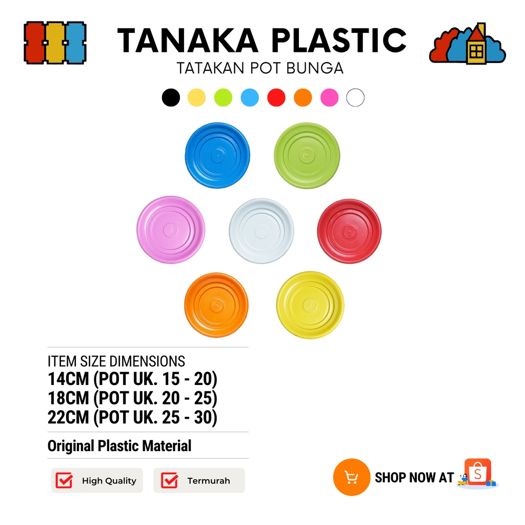 TANAKA Tatakan Piring Pot Bunga - Alas Pot Warna Tatakan Alas Besar Kecil