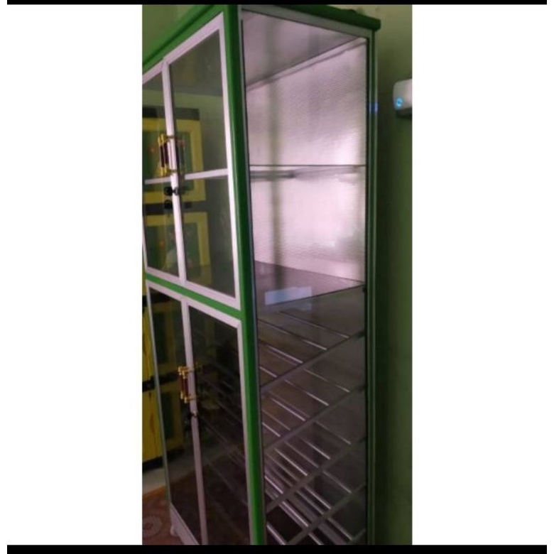 Custom Lemari rak sepatu - Lemari Tas Display kaca Aluminium