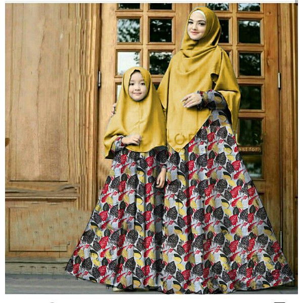 Terbaru Baju Gamis Syari Couple Ibu anak Mikayla Pink