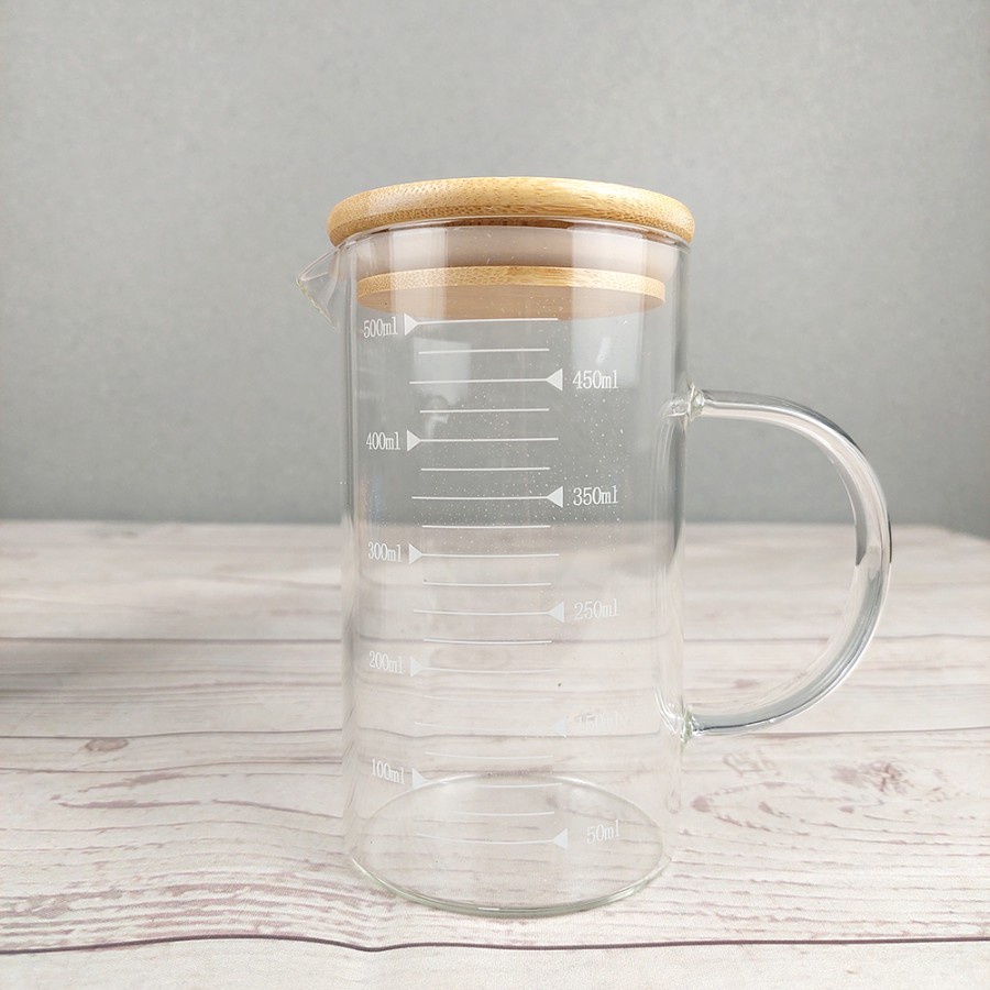 Cangkir Gelas Takar Ukur Measuring Cup Glass 500ml - GG-18 - Transparent