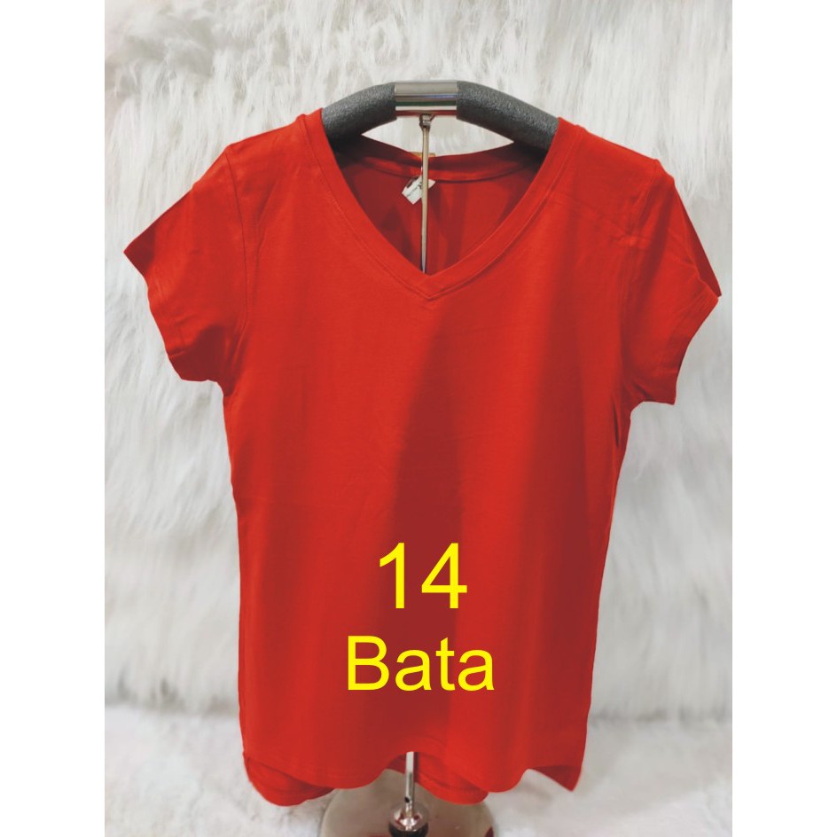 KAOS ATASAN WANITA V NECK GROSIR MURAH-BATA