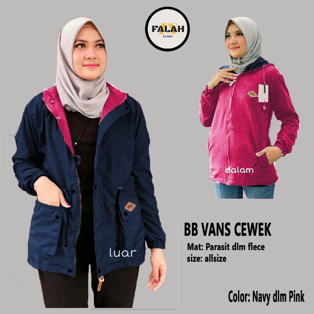 Jaket Daily Vans Bulak Balik fleece L fit to XL Cowok Cewek