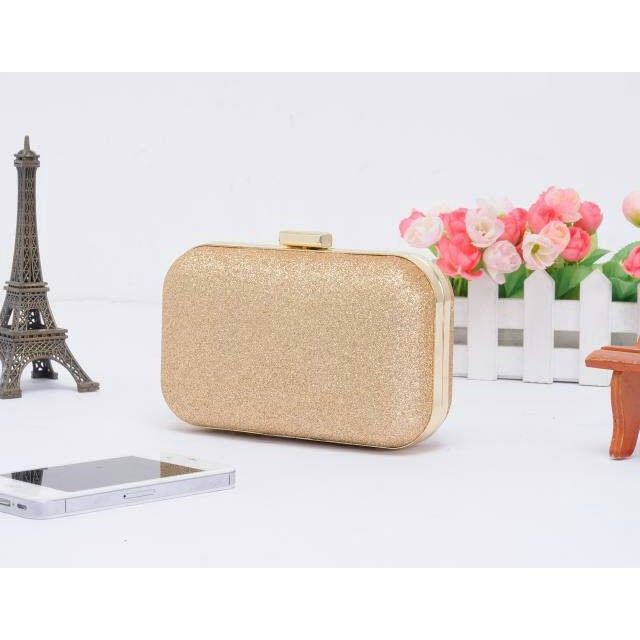Tas Pesta - Clutch - Glitter Golden / Emas / Kuning