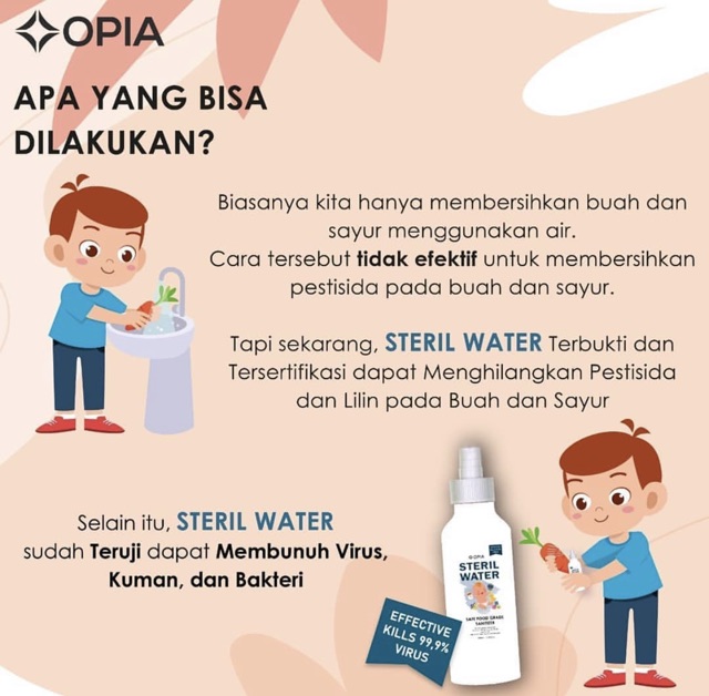 Opia food grade steril water 475ml