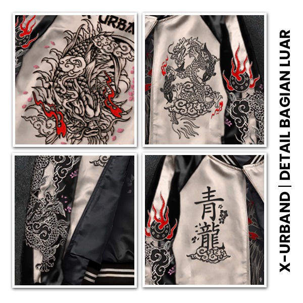 Jacket Sukajan Pria Shinagami Original Branded 2in1 Ful Bordir Kasual Kekinian Absolute Sukajan Jacket Japanese Style Premium X1