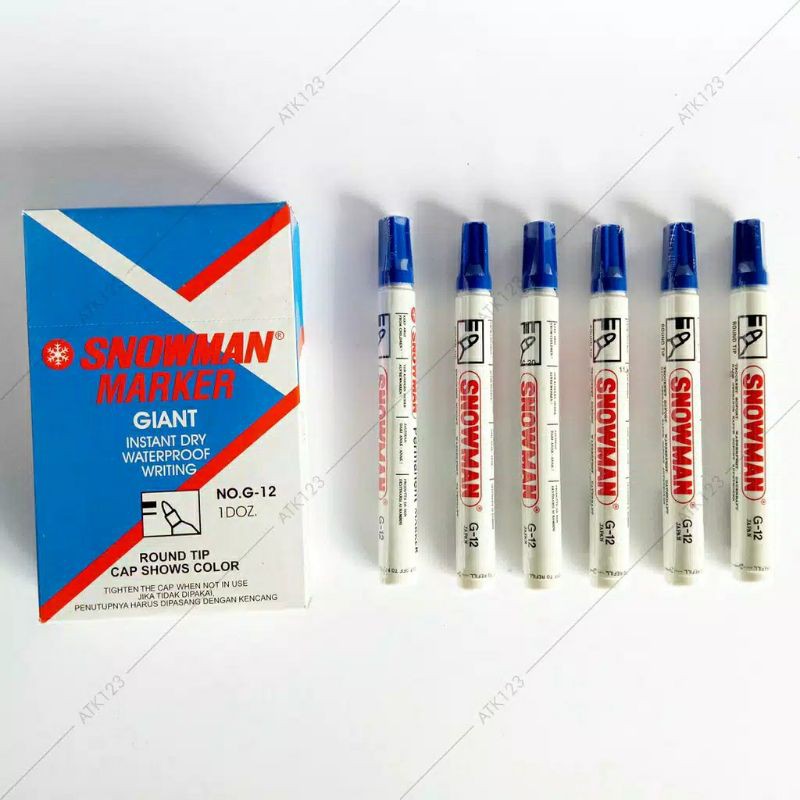 

Spidol SNOWMAN G-12 Blue Permanent marker biru HARGA 1Pcs