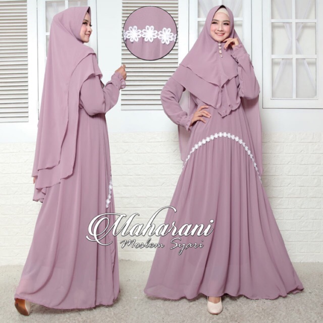 Gamis hijab set Maharani Cerutty Babydoll