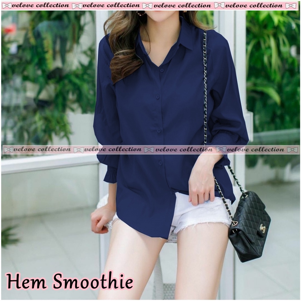 MIA STORY FASHION Hem Smoothie Atasan Wanita Super Cantik Kemeja Wanita Bahan Rayon Korean Style-7