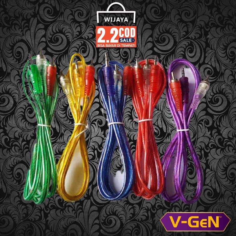 Kabel AUX 2in1 AUX 2 IN 1 PANJANG 1.5M 1.5 METER ORI