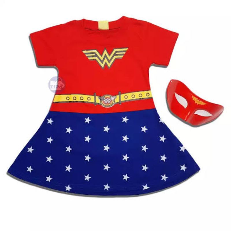 KOSTUM DRESS CEWEK WONDER WOMAN GRATIS TOPENG TERLARIS