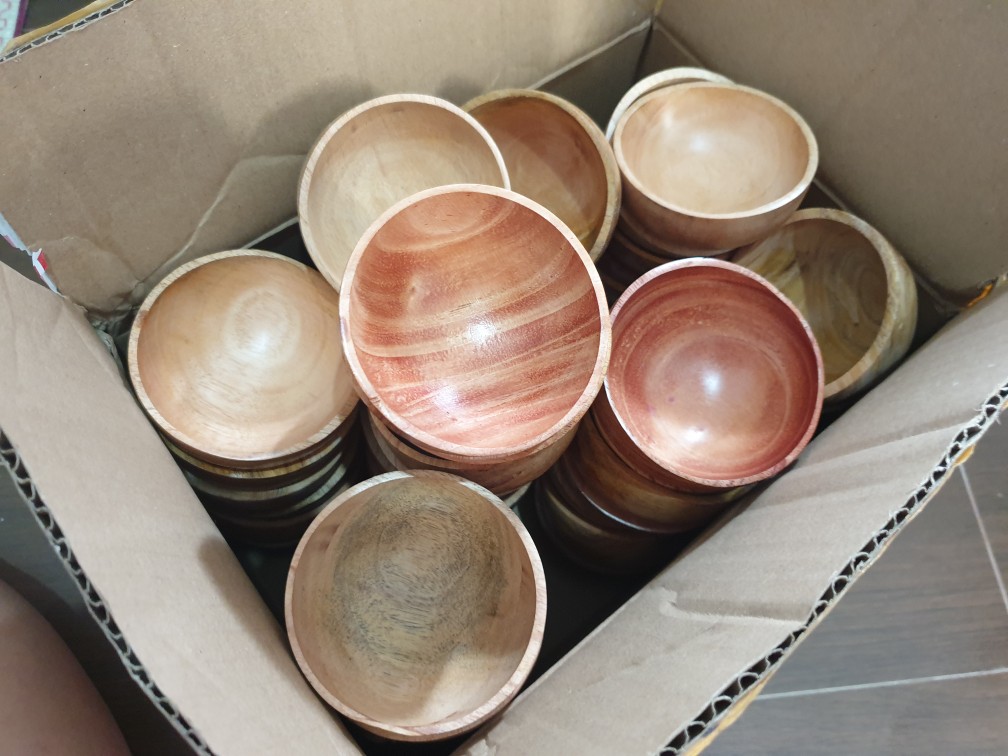 Mangkok Kayu Mahoni 8cm