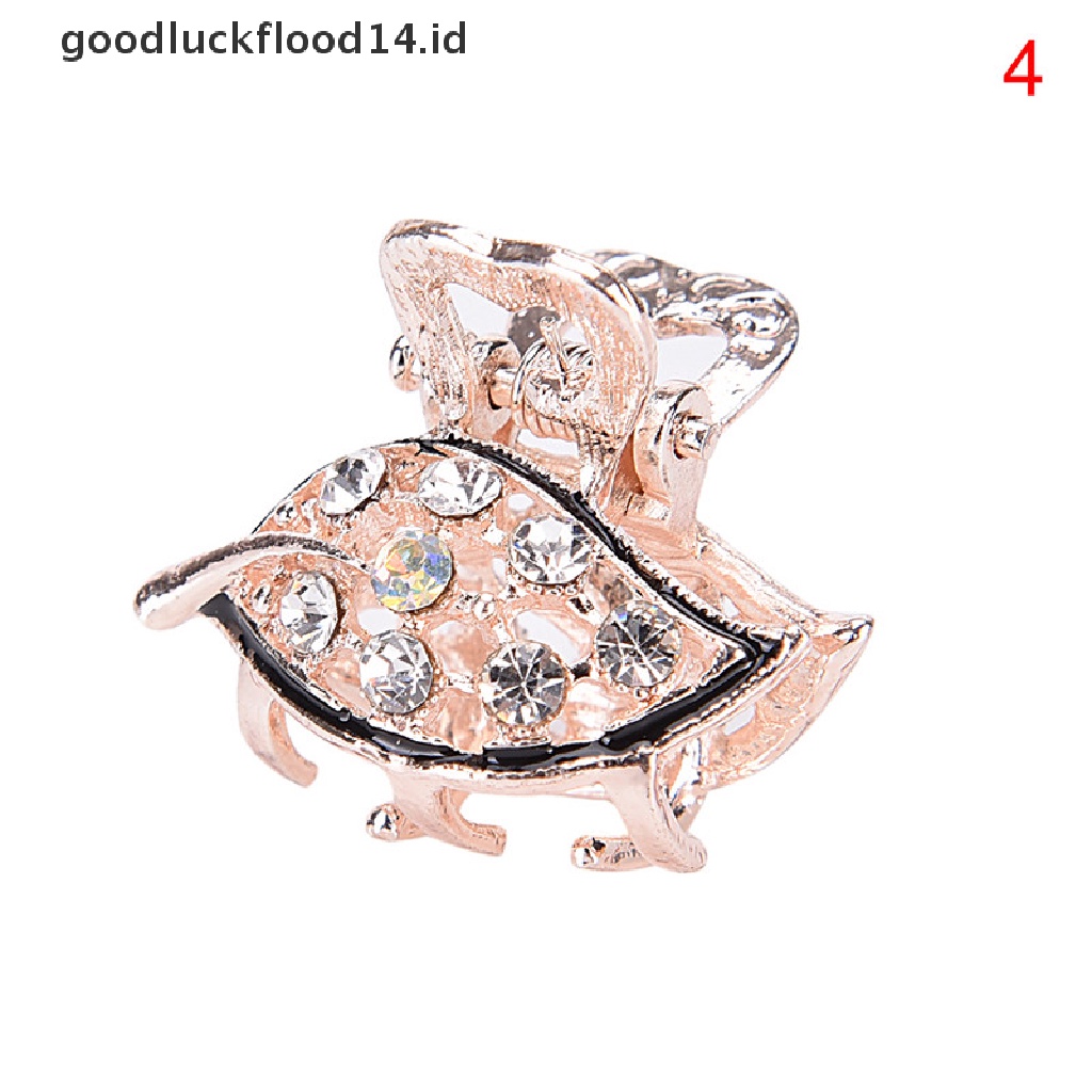 [OOID] Lovely Mini Crystal Rhinestone Plastic Butterfly Hair Claw Jaw Clip Clamp Pin  ID