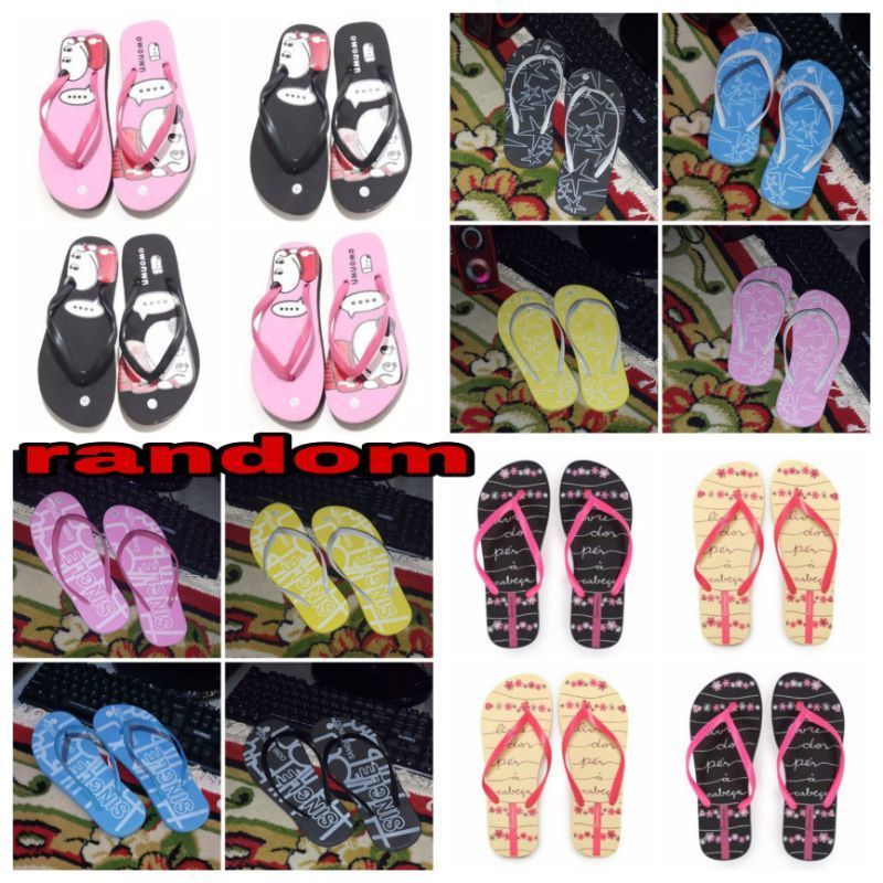 sandal jepit pria wanita 6 pcs motif sandal import sandal jepit wanita sandal jepit pria