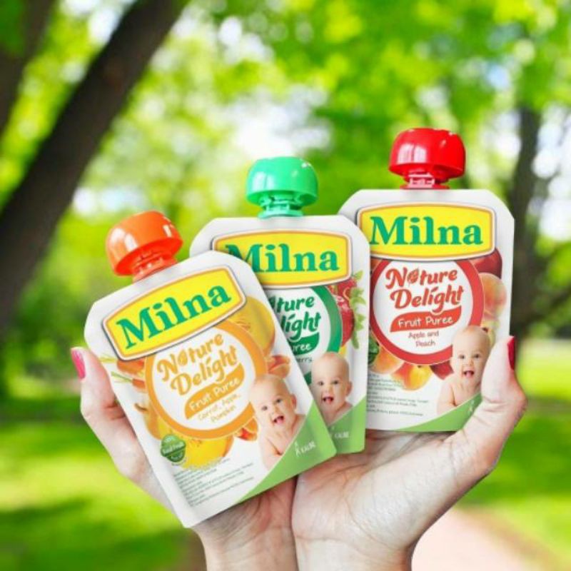 Milna Nature Delight Fruit Puree 80gr / Sari Buah Makanan Bayi