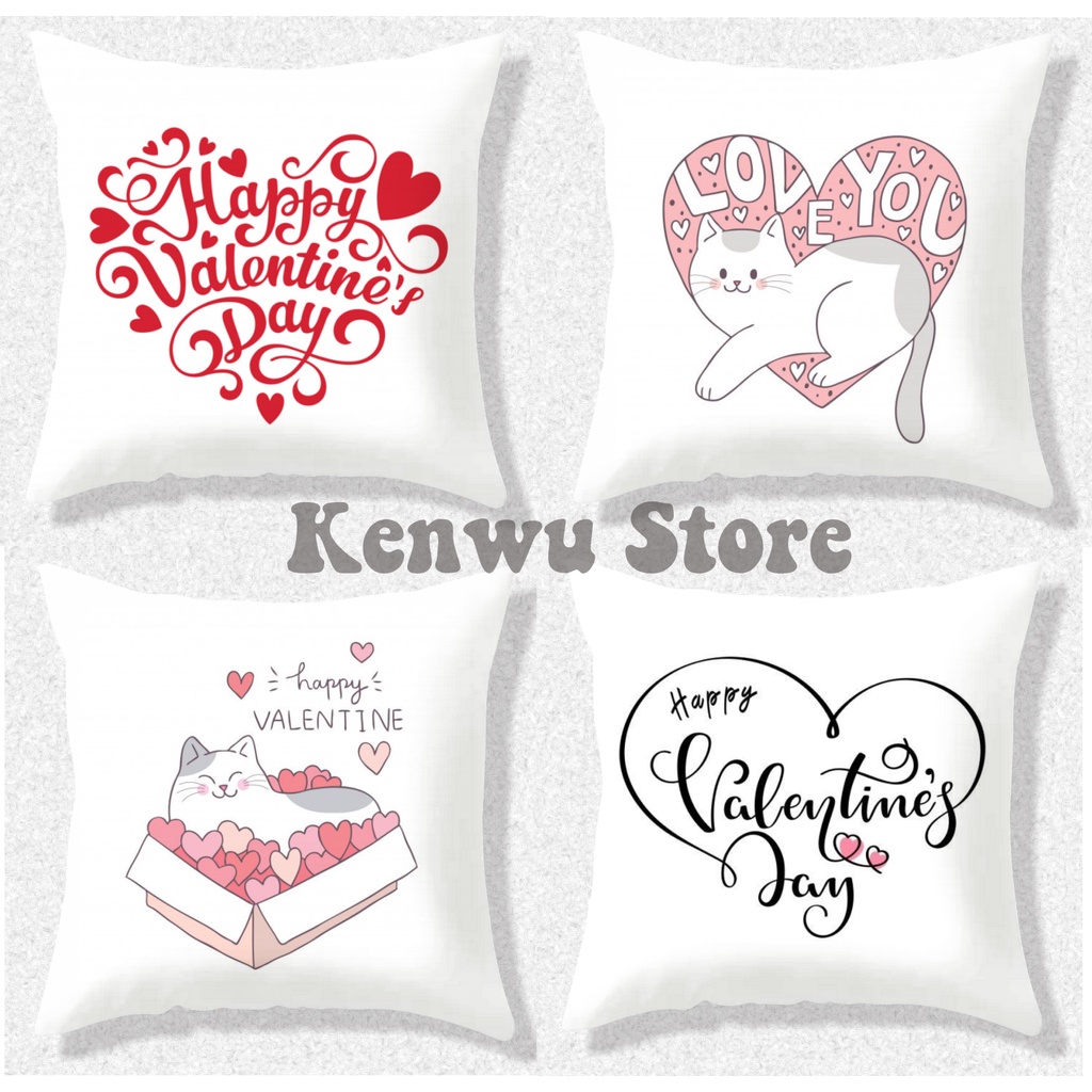 Bantal Valentine 30x30 cm Part 1 #VL 001-010 / Kado Valentine / Bantal Kado / Kado Hari Kasih Sayang / Bantal Souvenir / Bantal Sofa