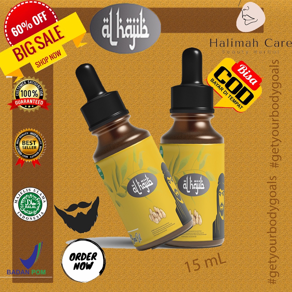 [FLASH SALE 3.3 ] AL-HAJIB – Penumbuh RAMBU dan Penebal jambang Ampuh menumbuhkan brewok jenggot kum