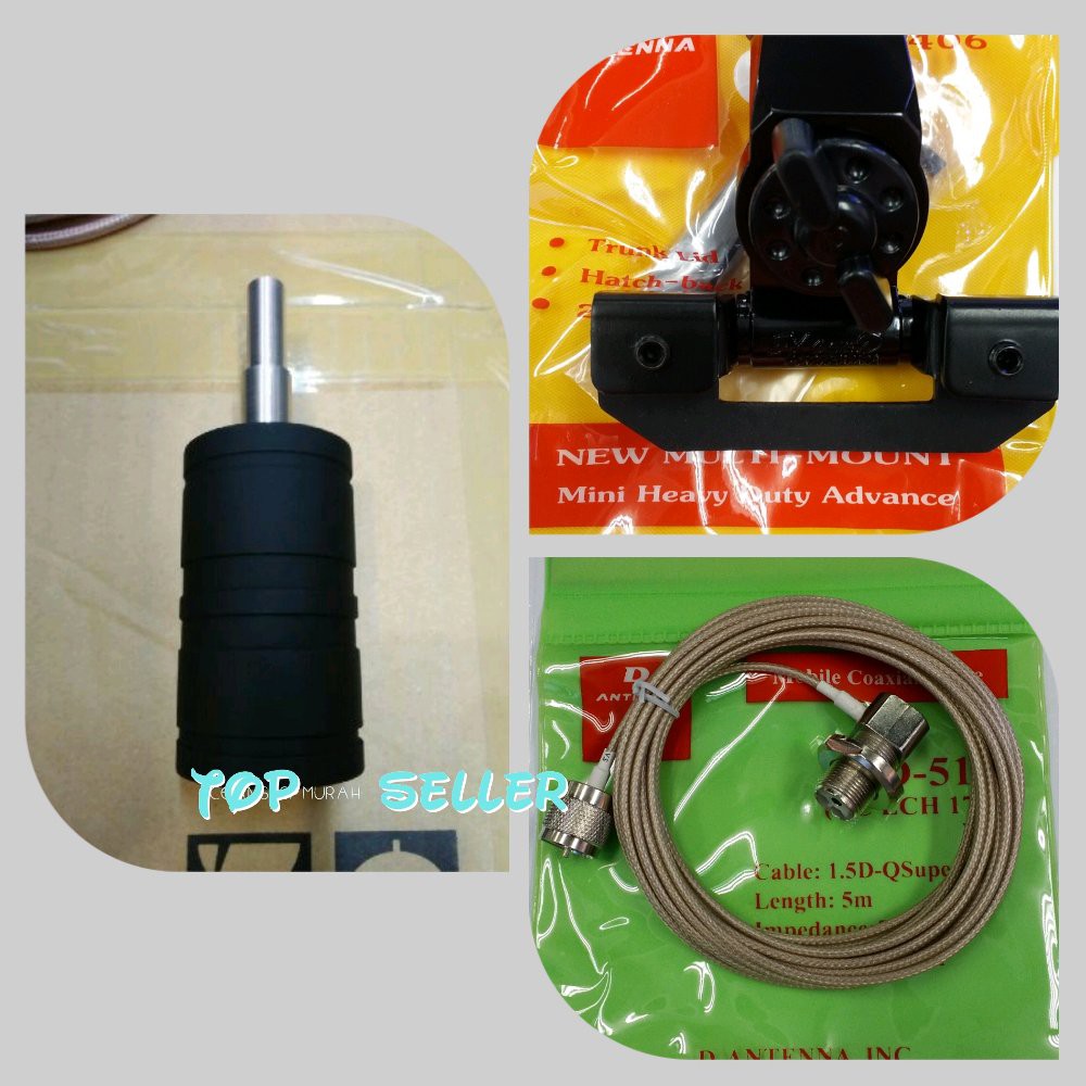 PAKET ANTENA RIG MOBIL LARSEN MODIF BONGGOL BESAR LODING PERAK PLUS KABEL TEPLON DAN BREKET JEPIT