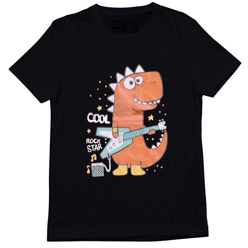 KAOS ANAK DINO COOL ROCK STAR - ATASAN LUCU PRMEIUM