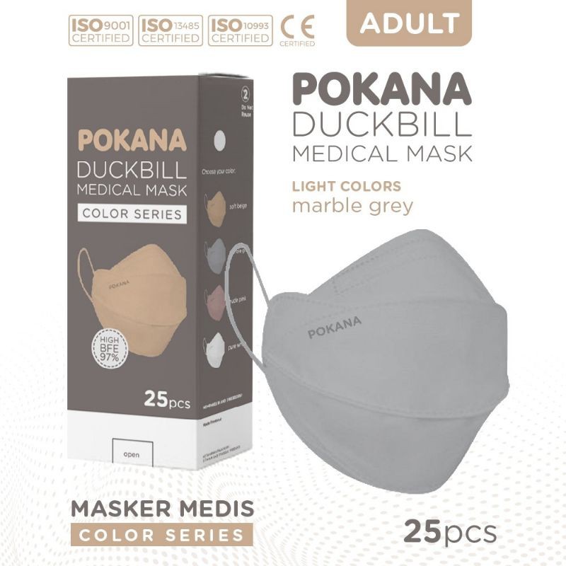 Pokana Duckbill  4 -ply Earloop Medical Face Mask Adult - Box isi 25 pcs