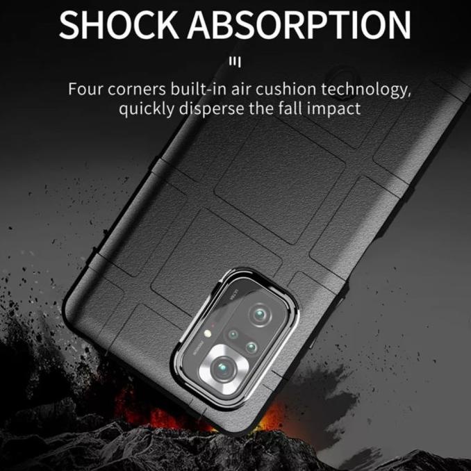 XIAOMI REDMI NOTE 10 PRO SOFT CASE RUGGED SHIELD ARMOR CASING NOTE10 - HITAM, REDMI NOTE10PRO