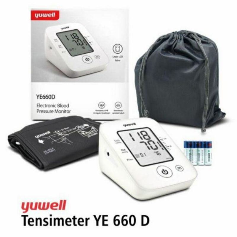 Yuwell Alat Tensi Tensimeter Pengukur Tekanan Darah Tensi Digital Canggih Terbaru Electronic Blood Pressure Monitor - YE660D