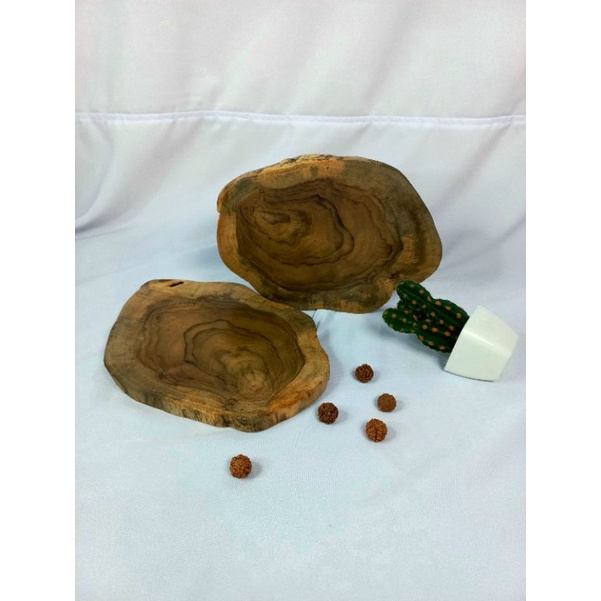 coaster jati 20-25cm/tatakan kayu/wood slice/potongan kayu/MMW011