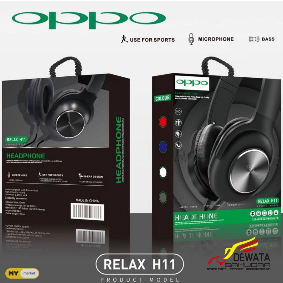 Handsfree - Headset - Earphone - HF Bando Relax H11 Oppo