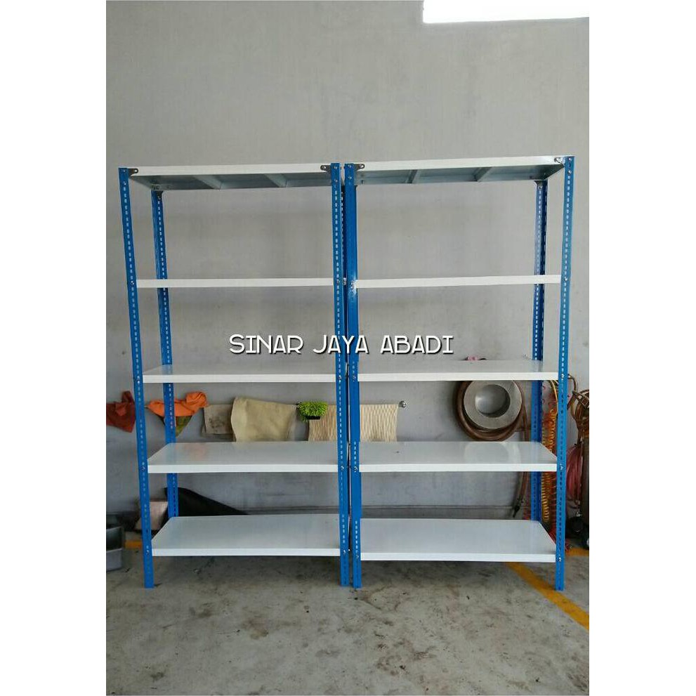 Rak Besi Siku 5 Susun Tebal Siku Tiang 2 Mm( 40X100X200 ) Outlet.Tere