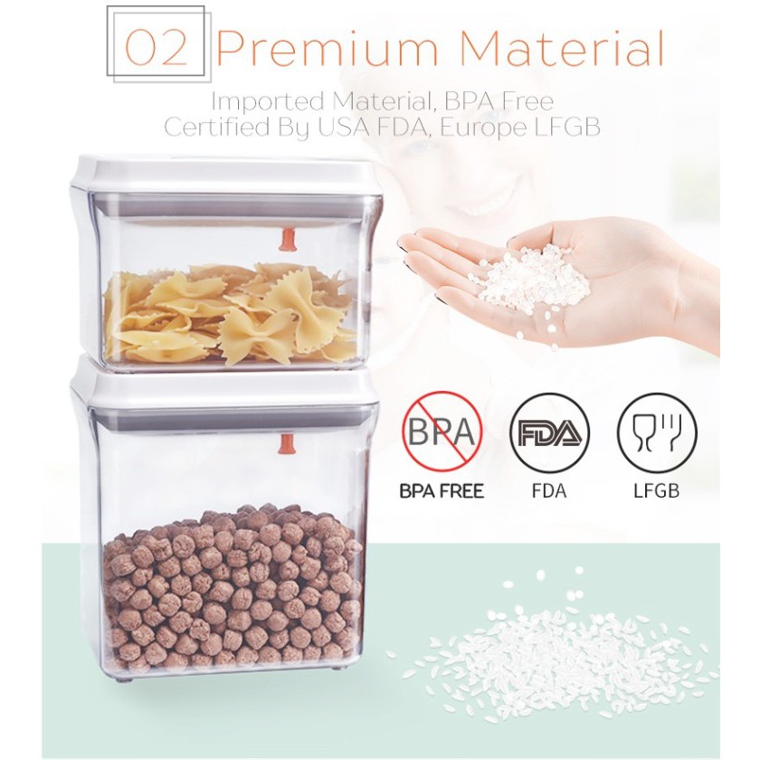 Adda Home - Ankou - Toples ( Tempat makanan / Tempat susu bubuk ) Air Tight 2300ml