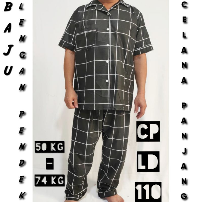 BAJU TIDUR PIYAMA PRIA LD 100 110 120 130 140 / PAJAMAS SET KATUN PREMIUM