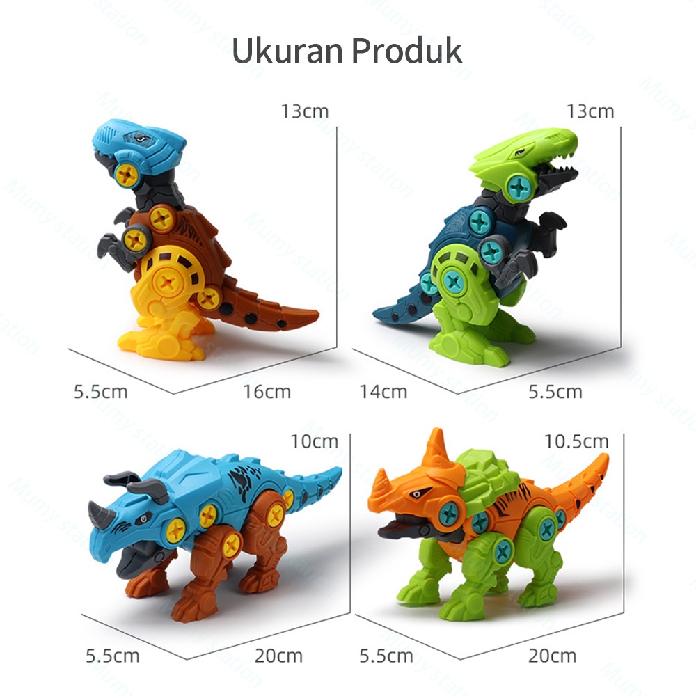 Mumystation DIY Dino Puzzle Assembly mainan anak bongkar pasang Dinosaurus