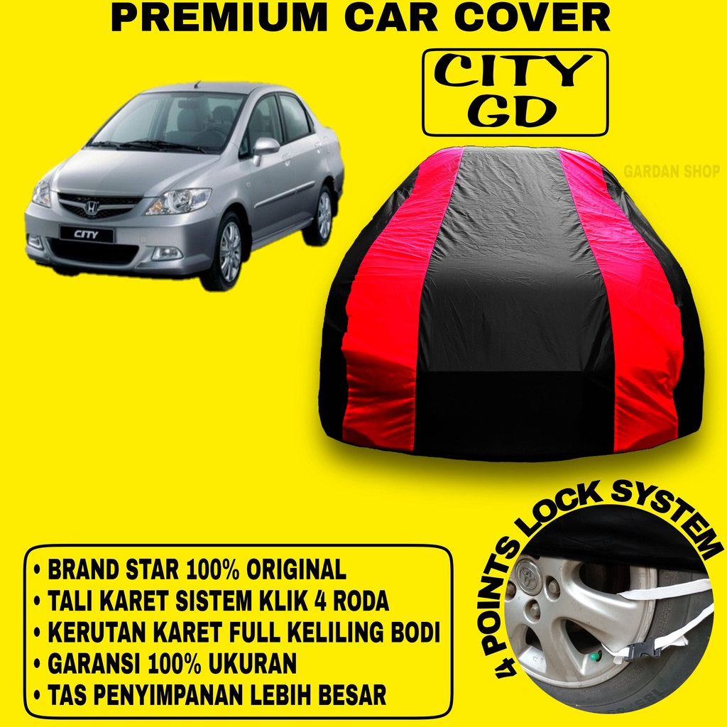 Body Cover CITY GD Sarung Strip MERAH Penutup Pelindung Bodi Mobil Honda City Gd PREMIUM Red