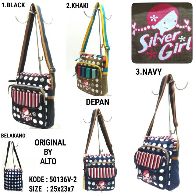 Tas selempang wanita silver girl 50536V-2 baru