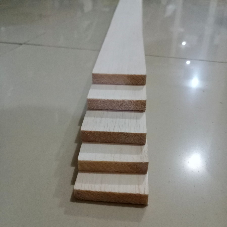 1x5 Kayu Balsa strip 10mm x 50mm / 5cm kayu maket kayu lis kerajinan tangan DIY Craft