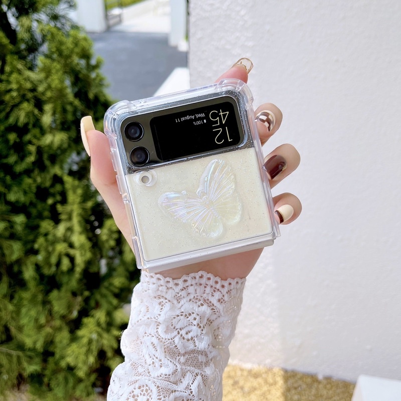 Butterfly Glitter Case Z Fold6 Z Flip 6  Z Fold 5 Z FLip 5 ZFlip6 Zflip5 Zfold5 Zfold 4 Zflip 4 3 Zfold 2 Zflip3 Zflip2 Z Flip Fold Casing