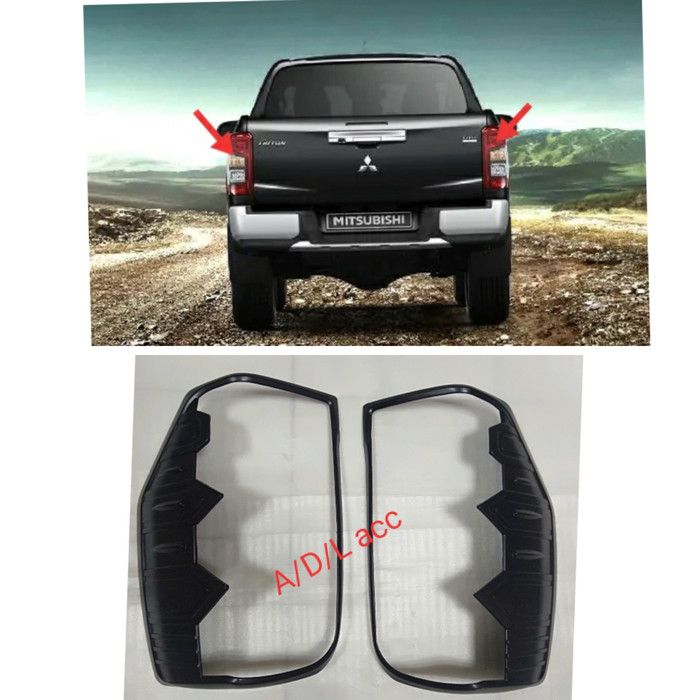 garnish GARNIS Cover pelindung lampu stop rem belakang mobil mitsubishi triton 2020 hitam doff