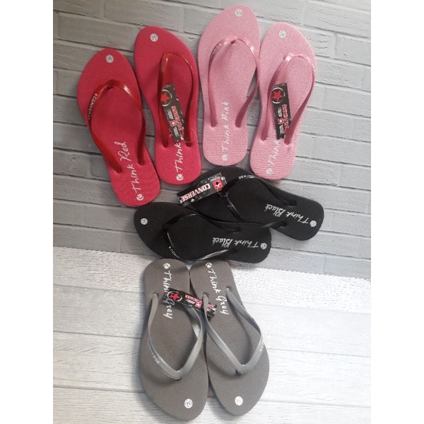 Murah!!! Sandal Perempuan atau Wanita Dewasa Polos Sablon Think