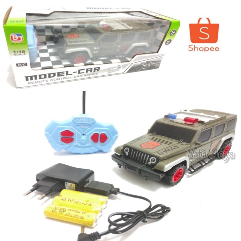 RC MOBIL JEEP POLICE MODEL CAR -mainan anak  remote control Jeep