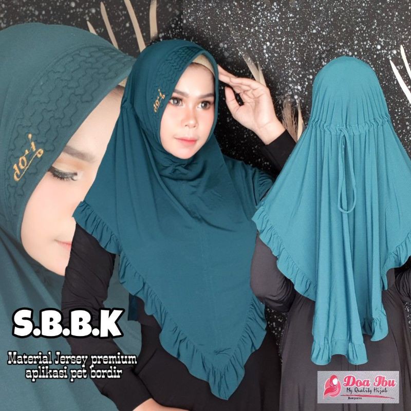 JILBAB SERUT REMPEL PET BORDIR ORIGINAL DOA IBU/ORIGINAL DOA IBU/JILBAB INSTAN JERSEY