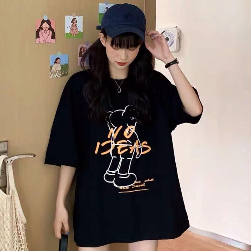 KAOS OVERSIZE WANITA | KAOS OVERSIZE KOREA NO IDEAS FIT XL