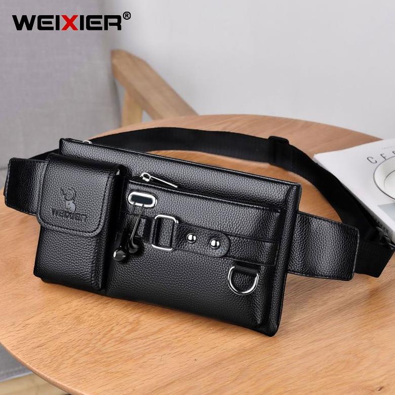 Weixier 8117 Tas Selempang Pria Kulit Anti Air Wk-Sby . , .,