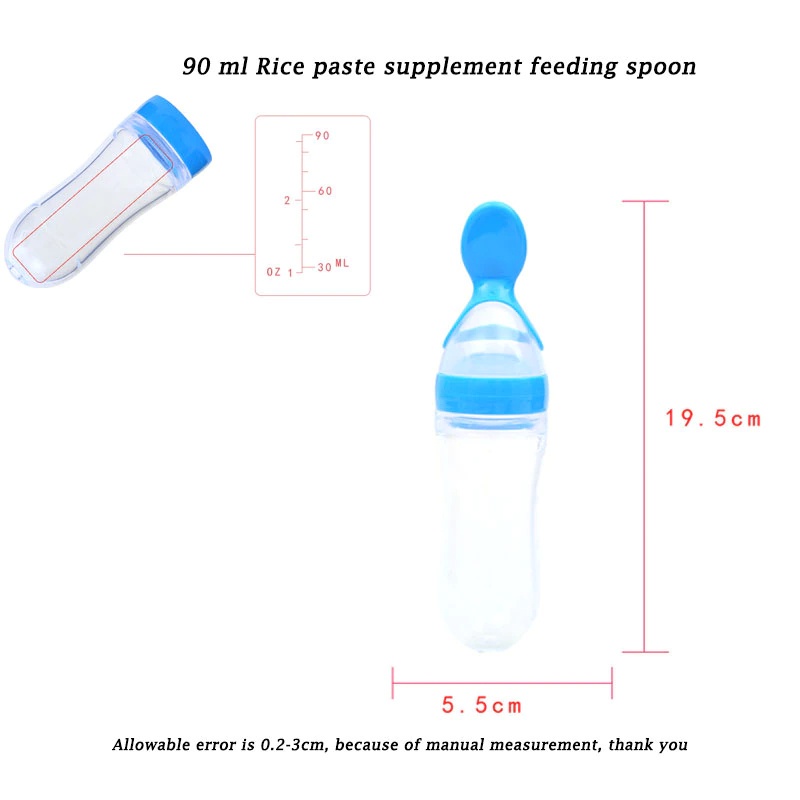 90ml, 125ml, 260ml  BABY HUKI WEANING BOTTLE WITH SPOON -Botol Sendok Susu Bayi  Mpasi belajar makan chn