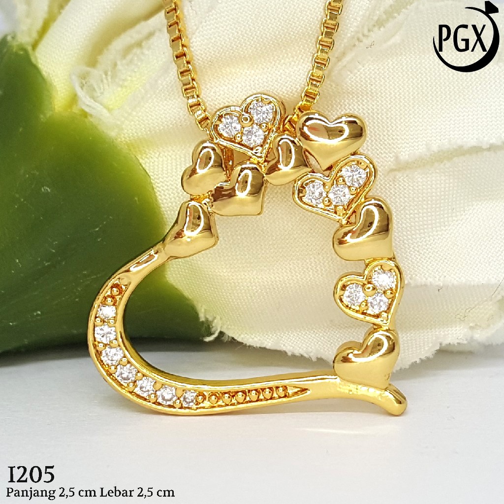 PGX Liontin Kalung Xuping Wanita Perhiasan Lapis Emas Aksesoris Fashion - I205