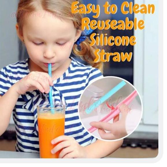 TERLARIS Open And Clean Reusable Silicone Straw - Sedotan Silikon Sillicone Silicon Dapat Dibuka ,,,
