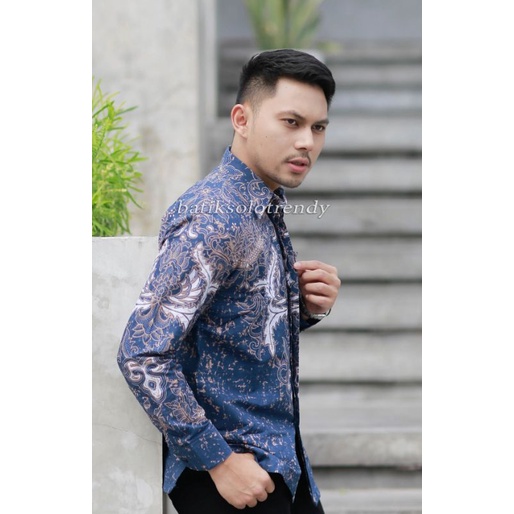 TRENDY 223 KEMEJA BATIK LENGAN PANJANG KAIN HALUS MURAH