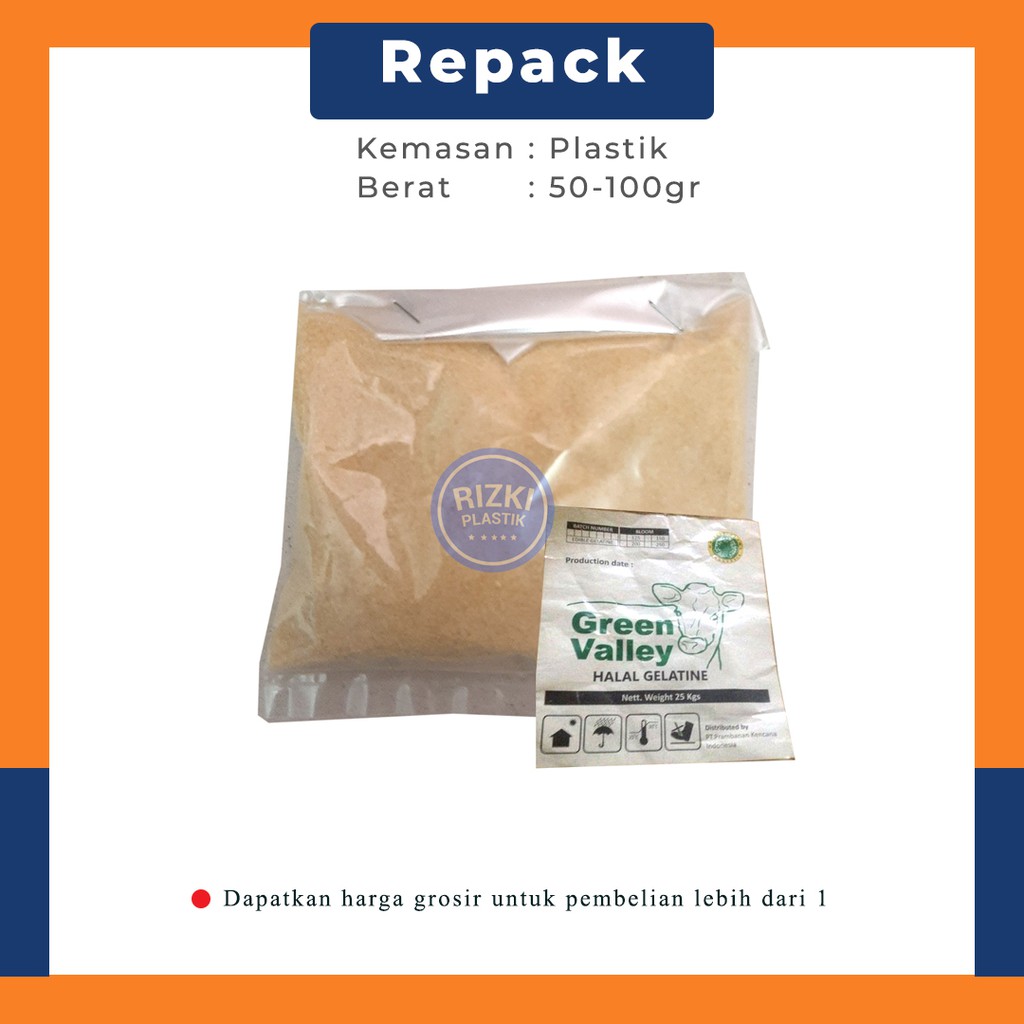 Jual Gelatin Bubuk 50gr 100gr Halal Powder Green Valley Gelatin Sapi Bekasi