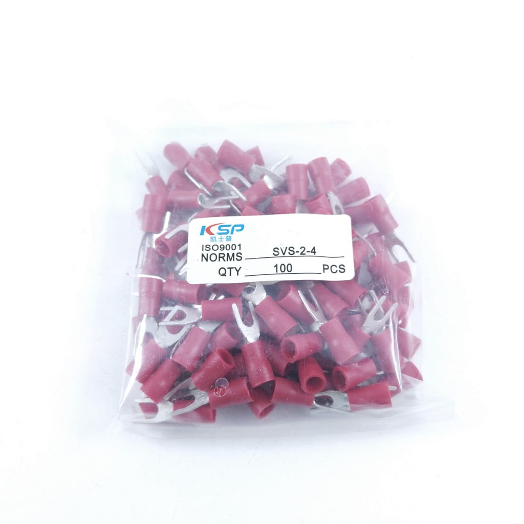 Skun kabel Y 2 - 4 sekun garpu isolasi warna SVS 2-4 KSP 1 Pak -100pcs