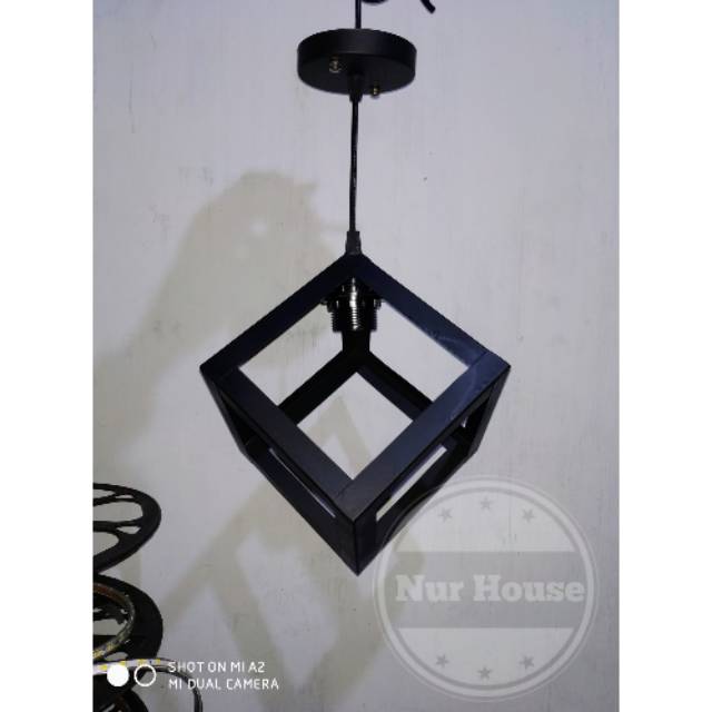 lampu gantung cafe pendant retro klasik minimalis kotak