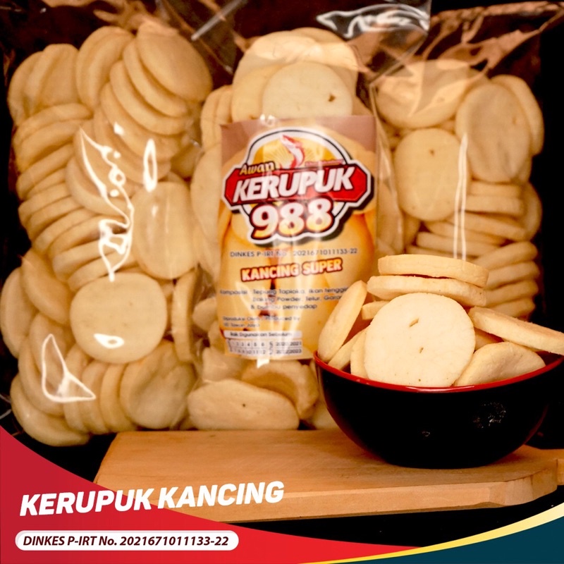 

Kerupuk kancing super/kerupuk renyah/cemilan enak/kerupuk ikan/kerupuk murah